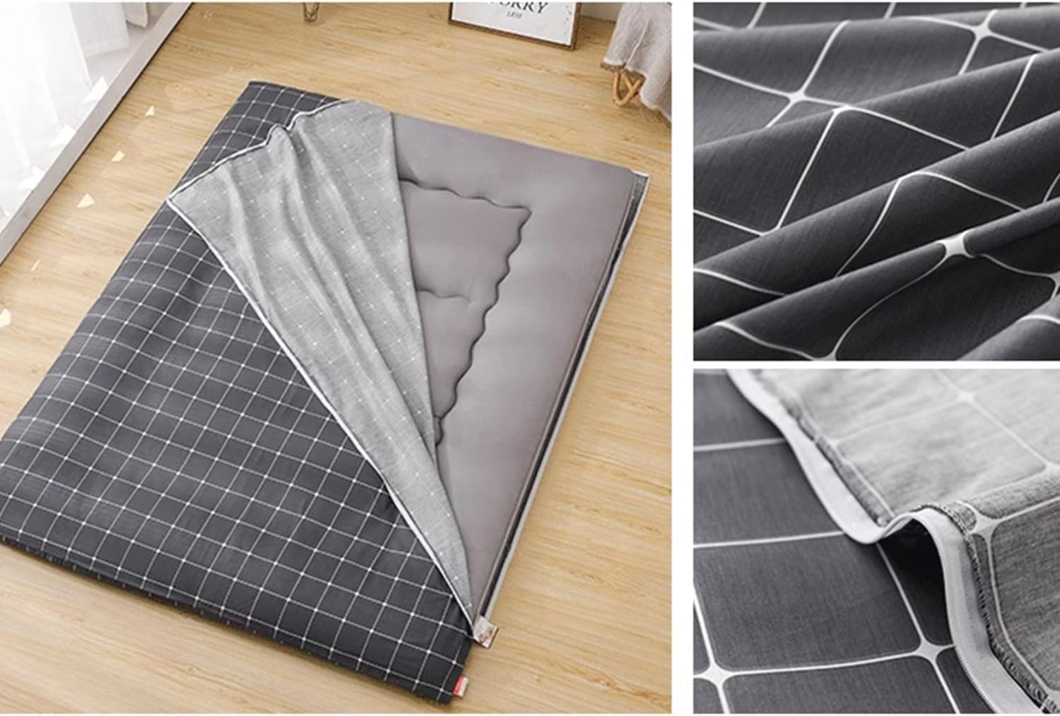 B,90x200cm,LDLCYCN Pure Cotton Futon Mattress Cover with Zipper Futon Protective Cover Floor Futon Mattress Cover Dustproof Mattress Protector Full Wrap Sleeping Mat Dormitory Bedroom