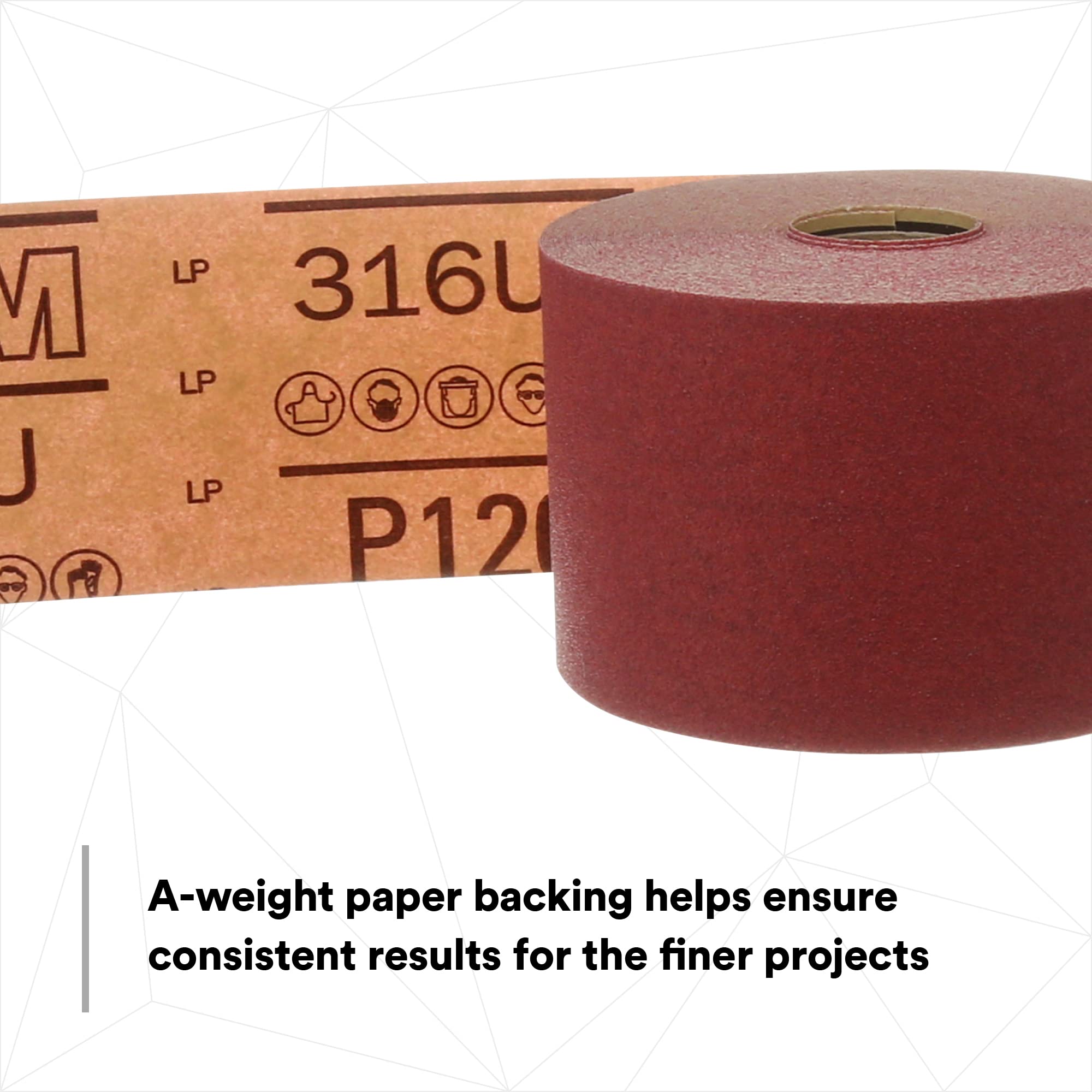 3M Stikit Schleifpapier-Rolle, 01687, P120, 6,4 cm x 22,7 m, Rot