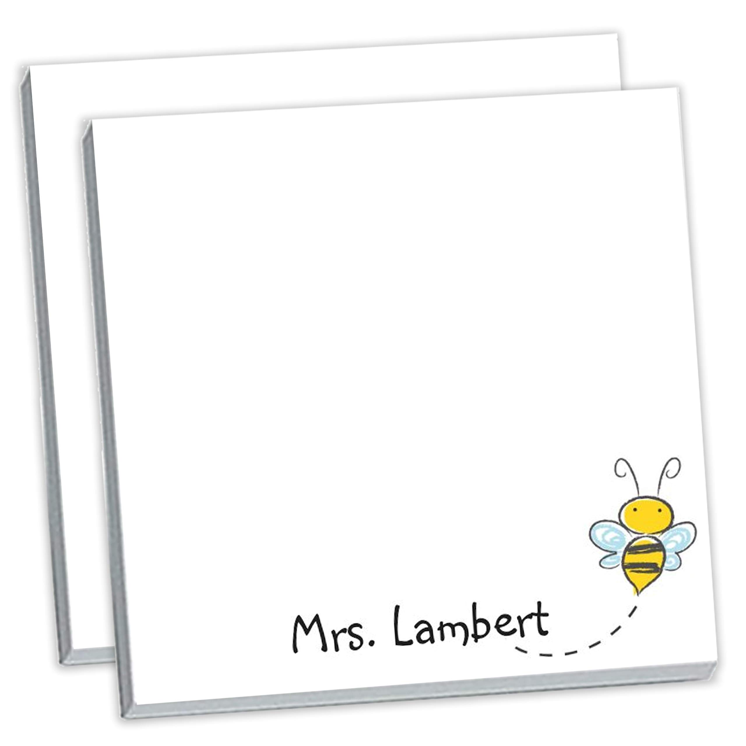 Honey Bee Custom Sticky Notes // 3x3 Sticky Note pad, Fun bee Design, Customizable, Personalized Name, Teacher Appreciation, Gift idea (2)