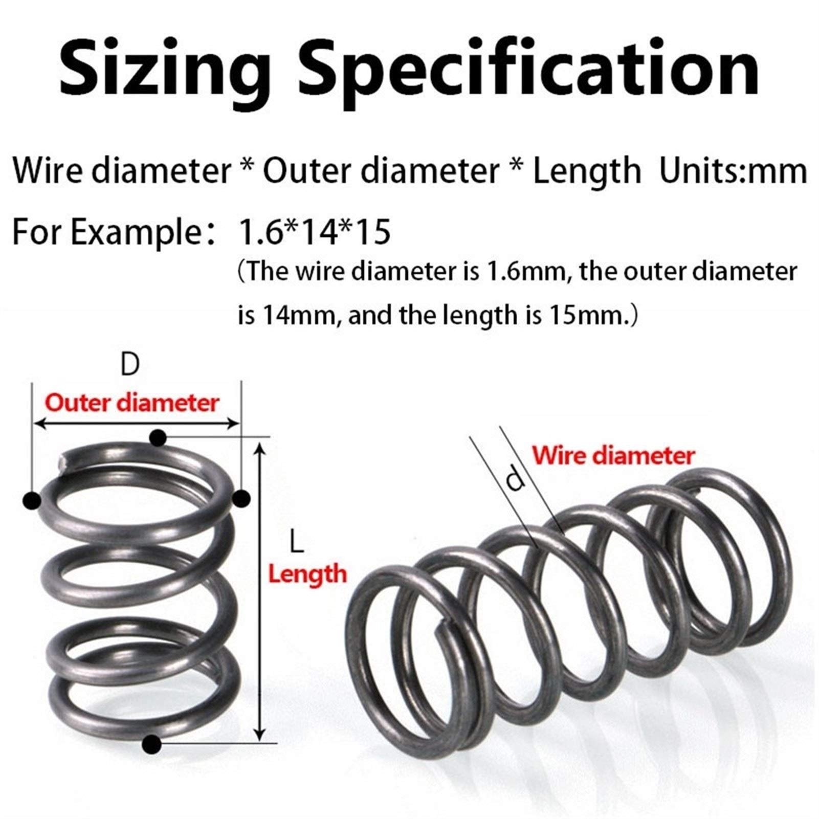 Sprężyny Sprężyna ściśnięta Sprężyna powrotna Średnica drutu sprężyny 4,0 mm Średnica zewnętrzna 55 mm Sprężyna talerzowa dociskowa Sprężyna zwalniająca (Rozmiar: 40 mm (5 szt.)) (Size : 30mm (5Pcs)