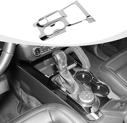 Vista 10 de Ajuste de panel de cambio para consola central con portavasos Panel de cubierta de engranajes Compatible con Ford Bronco Sport 2021-2024, Rojo