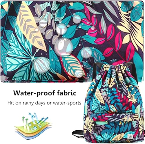 Miniatura 6 de Bolsa impermeable con cordón para ir al gimnasio o la playa, o practicar deportes, unisex