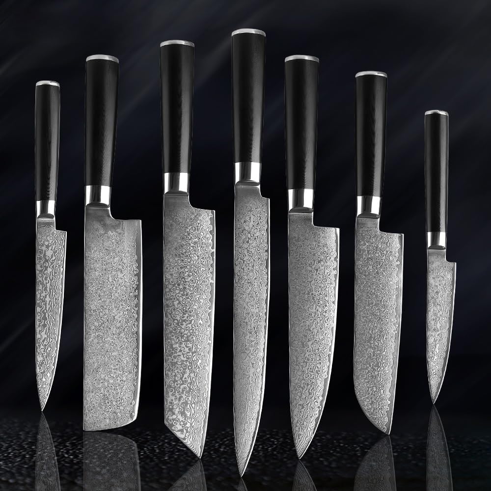 Set de Cuchillos Cocina 7 Piezas Acero Inoxidable