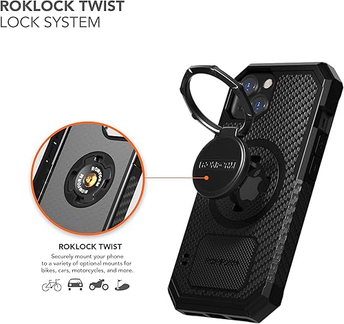 Miniatura 5 de Rokform - Funda resistente para iPhone 13 Mini + soporte y agarre con anillo deportivo Twist Lock (Serie RokLock)