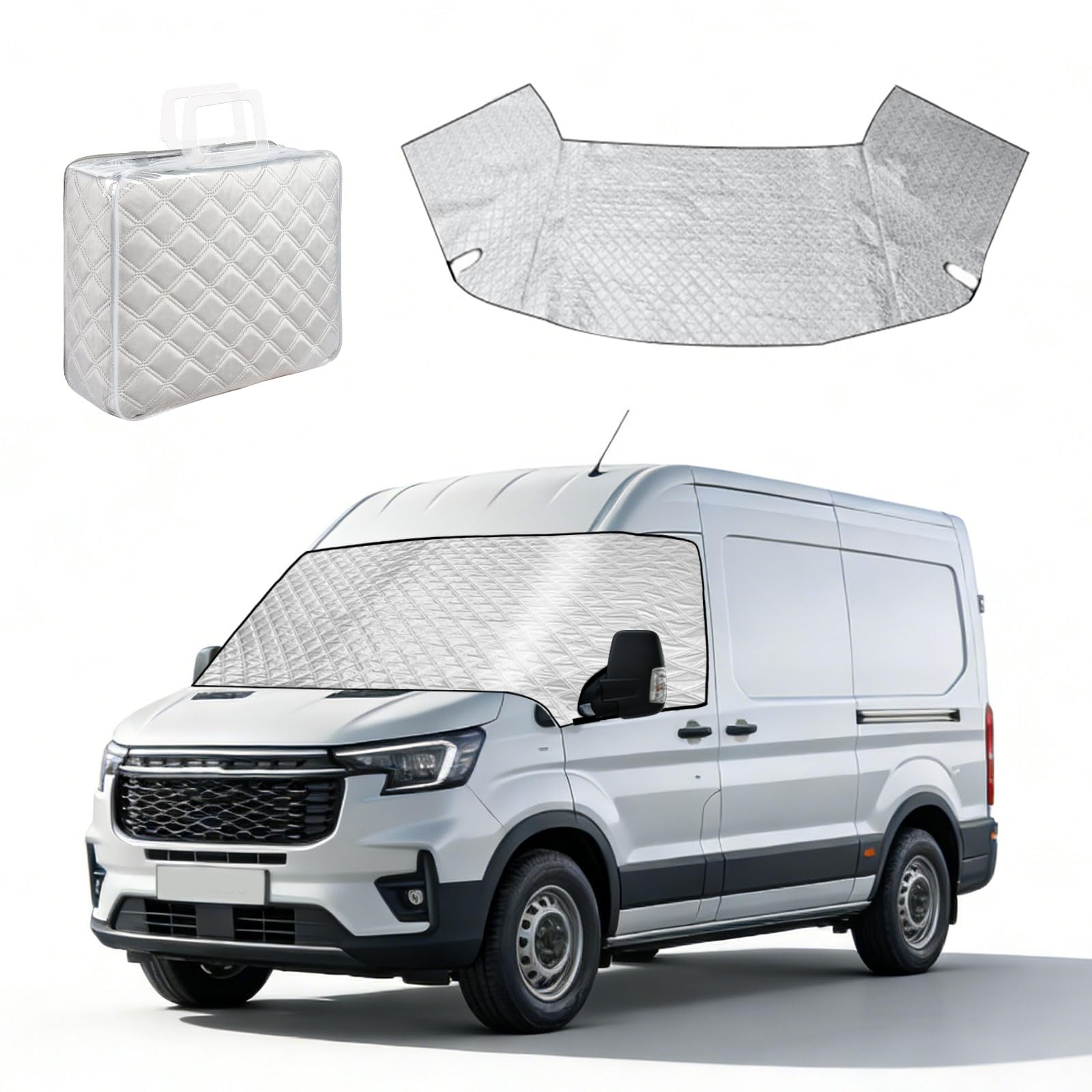 Frontscheibenabdeckung für Ford Transit MK8 MK9 2014-2026, wasserdichte Frontscheibe Sonnenschutz Auto Windschutzscheibenabdeckung Sonnenschutz Frost Schnee Schutz
