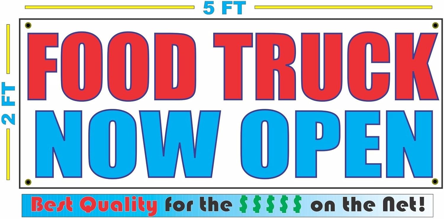 Food Truck Now Open 2x5 Banner Sign