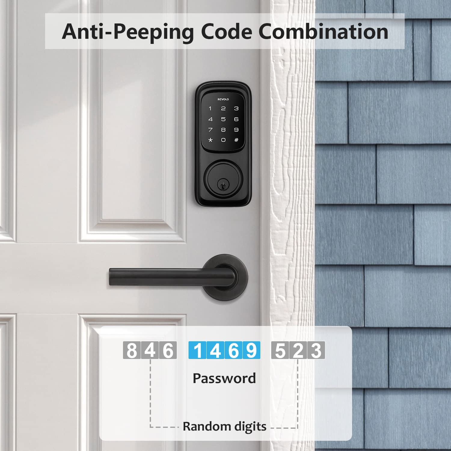Revolo Door Locks with Touchscreen Keypads, Keyless Entry Door Lock, Electronic Keypad Deadbolt