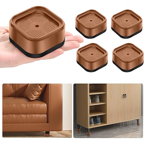 Stackable 4-Pack Adjustable Furniture Raisers [1-3 Inch]