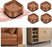 Vista 36 de shouwuhho Paquete de 16 Elevadores de Muebles Ajustables Elevadores de Cama de Servicio Pesado Elevan Altura 1", Elevadores de Cama Cuadrados Negro