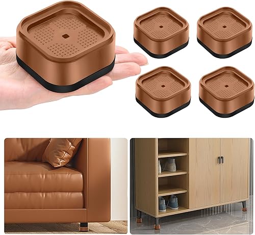 Vista 36 de shouwuhho Paquete de 16 Elevadores de Muebles Ajustables Elevadores de Cama de Servicio Pesado Elevan Altura 1", Elevadores de Cama Cuadrados Negro