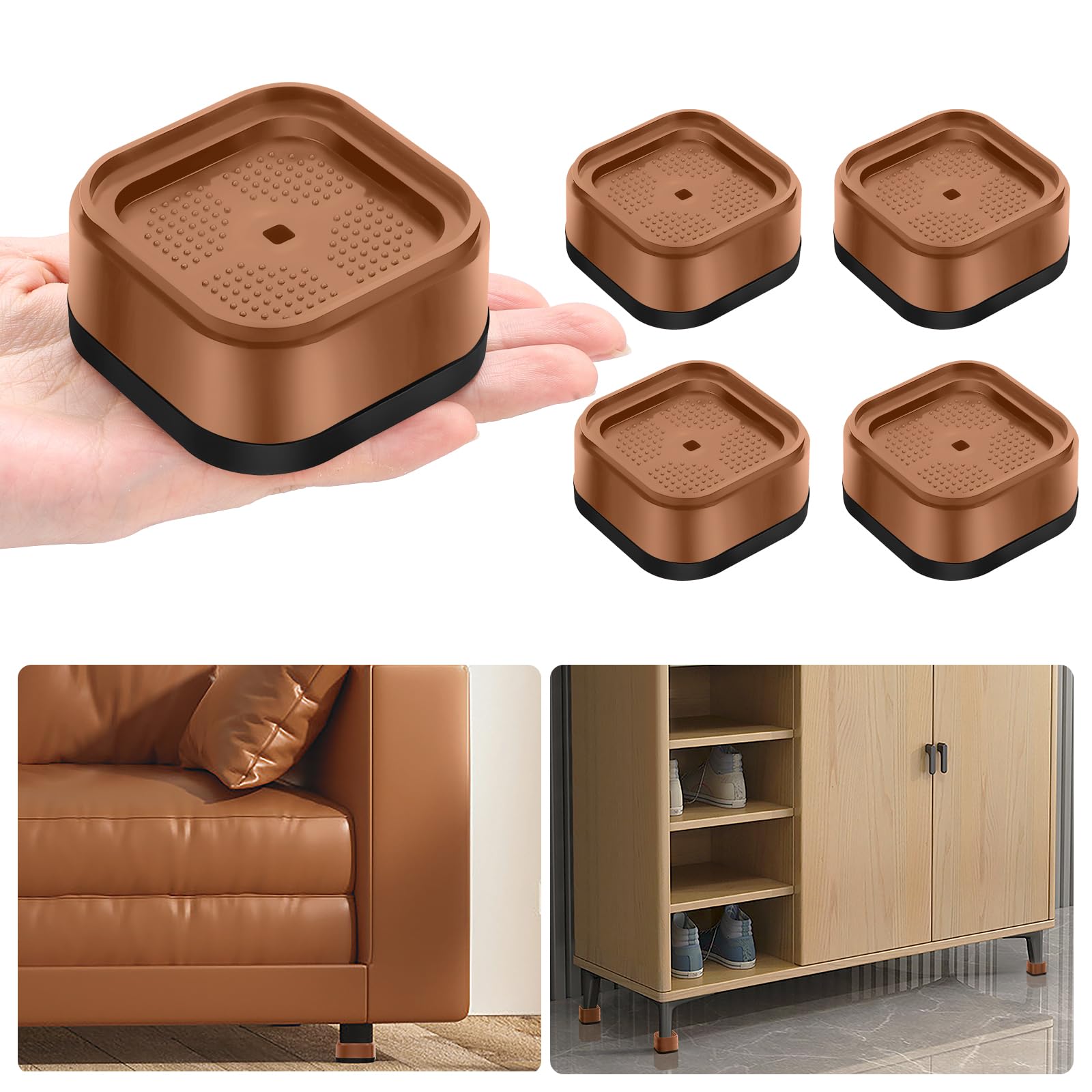 Amazon.com: shouwuhho 4 Pack Furniture Risers Adjustable Bed Risers ...