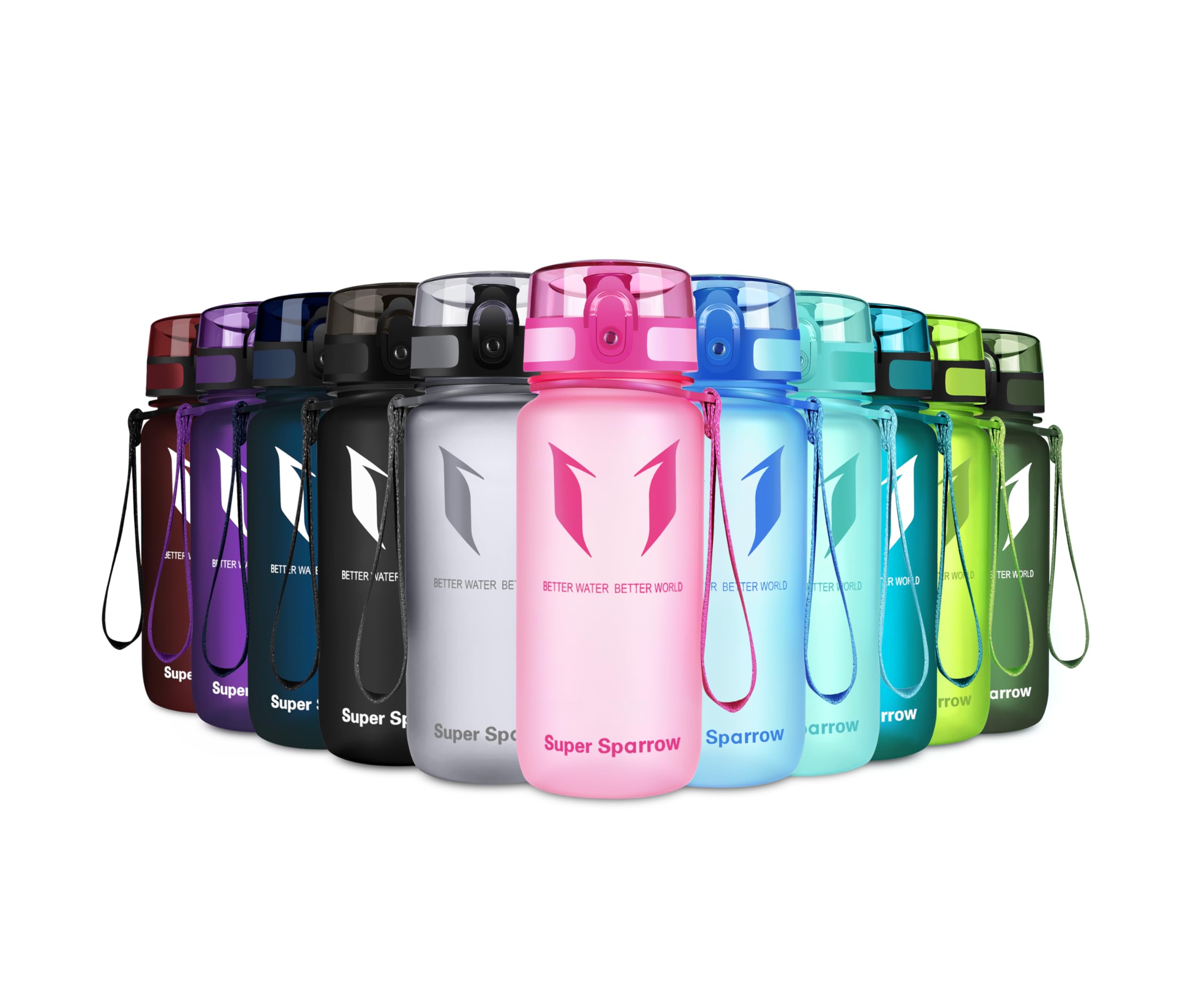 Super Sparrow Borraccia Sportiva & Bottiglia Bambini Senza Perdite - 350ml/500ml/750ml/1L/1.5L - Senza BPA