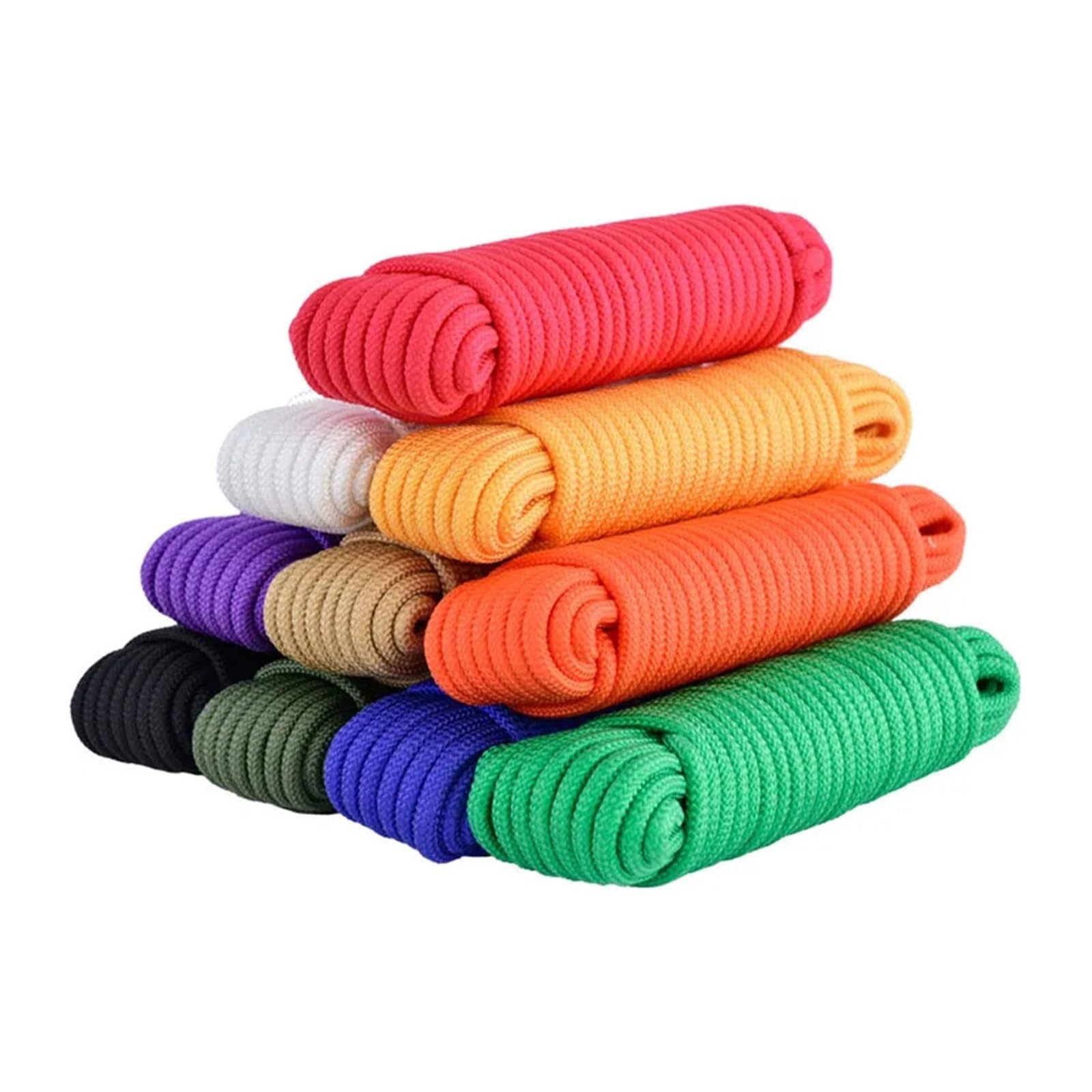 Corde à Linge, Ligne de Lavage extérieure 10M Multicolore 5-6mm Corde Parachute Solide Camping Escalade(Orange,5mm)