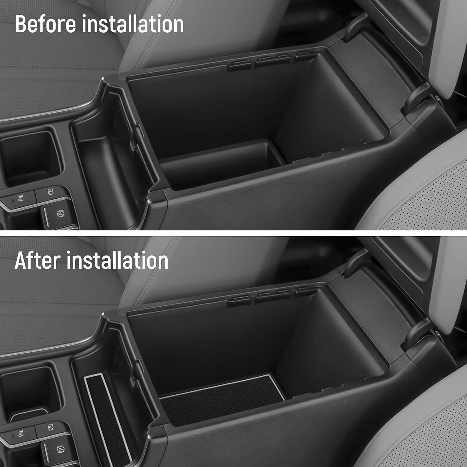 ZZEQYG Center Console Liner for Kia Sorento 2021 2022 2023 2024 2025 2026 Accessories Cup Holder Mat, Door Slot Mats, Coaster Trim, Non-Slip Dust Interior 21PC Set (Black & White Trim)