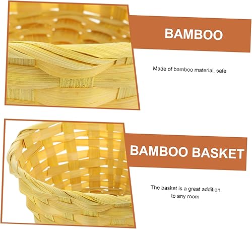 Miniatura 3 de BESPORTBLE Cesta tejida de bambú, cesta redonda para huevos de Pascua, accesorios decorativos para el día del niño
