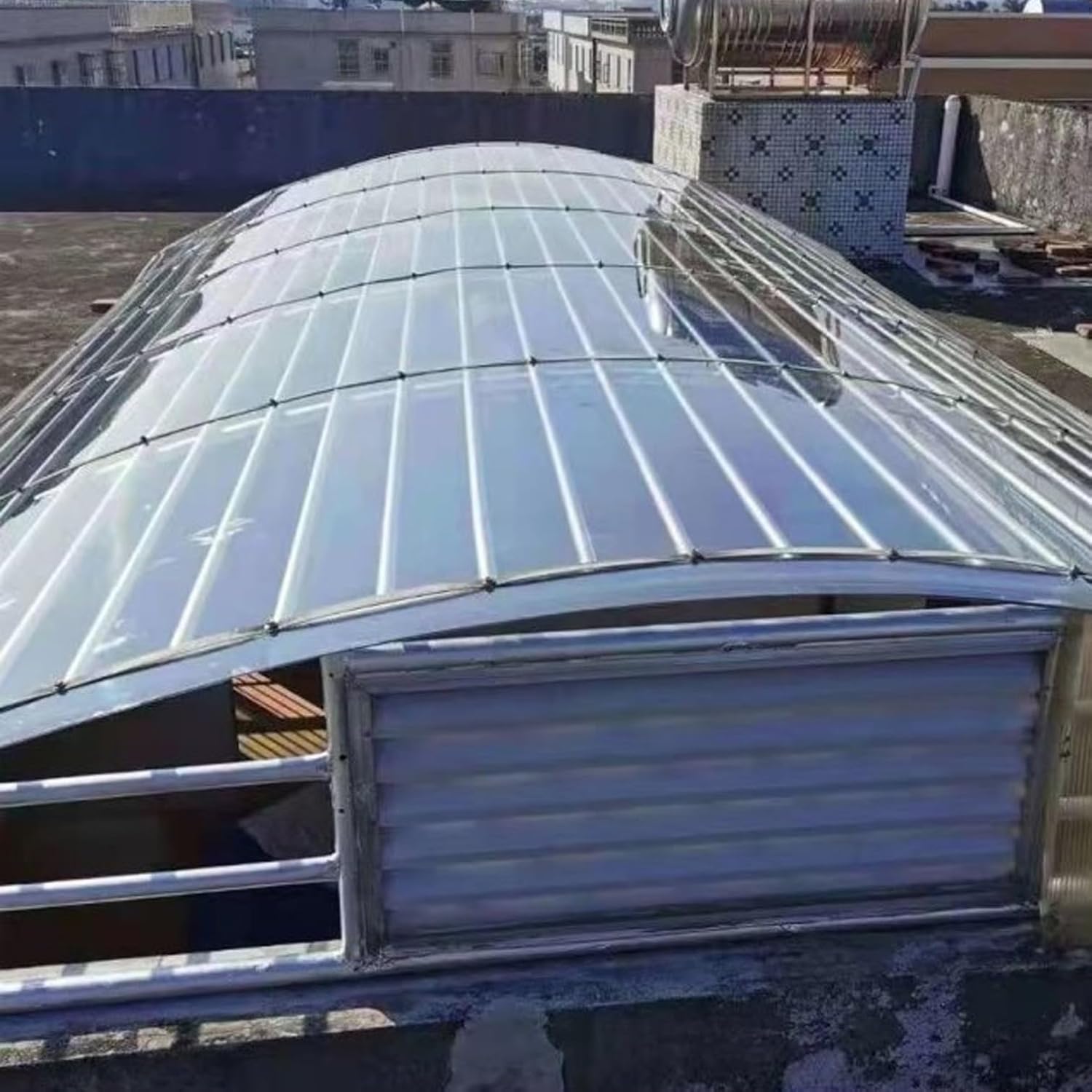 NIANXINN Polycarbonate Panel Roofing Sheets,1.5mm Thick,Acrylic Plastic Sheet,UV Protection Rainproof Outdoor Awning Covers,Replacement for Greenhouse Canopy Carport Cold (3.3 x 3.3ft)