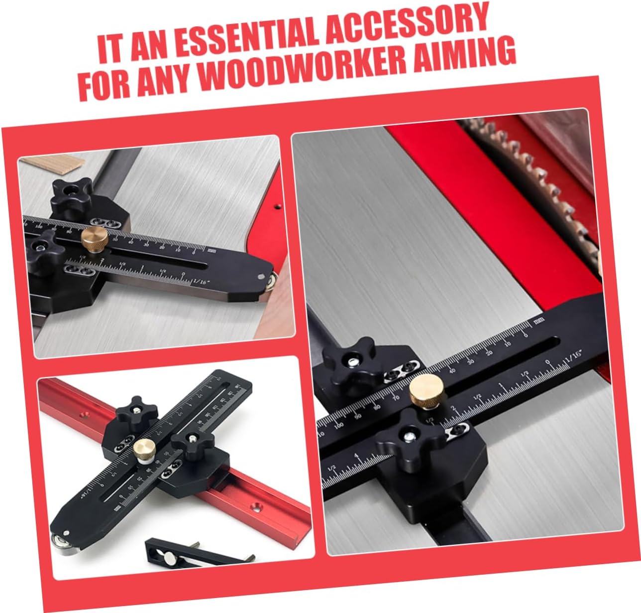 DOITOOL 1 set Table Saw Thin Rip Jig Guide for Precise Cutting of Narrow Strips Compatibility with Table Saws Quick Adjustments with Measurements Efficient Safe Woodworking Tool