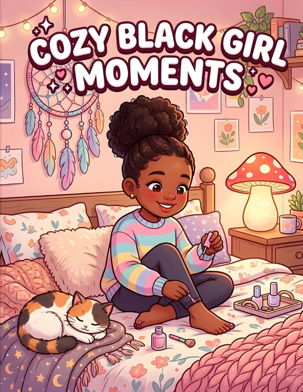 Cozy Black Girl Moments: Girl Moments Coloring Book For Adults and Teens