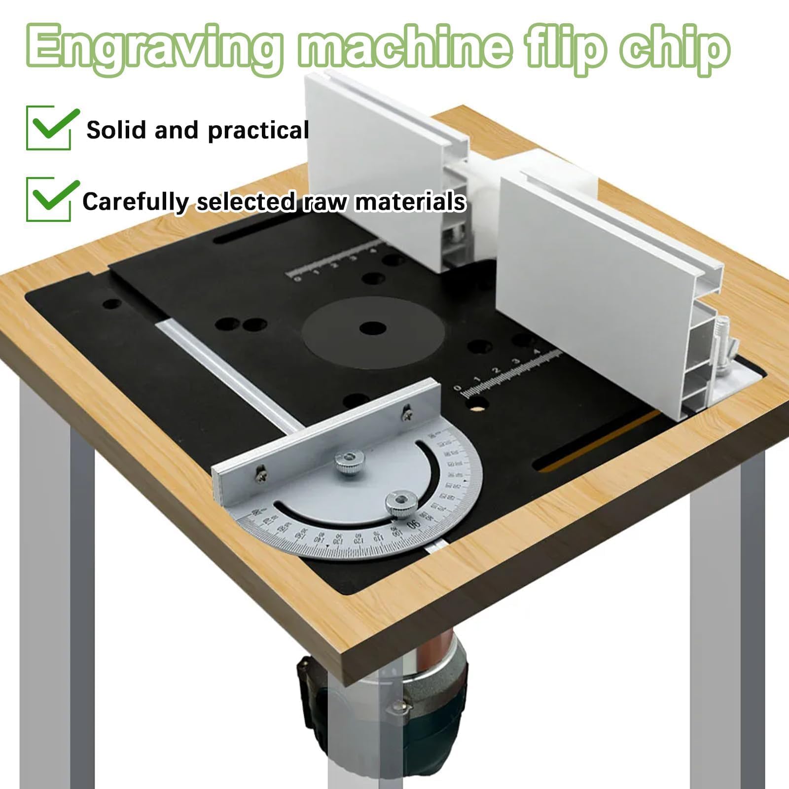 Fresatrice da Banco Kit, Banco per Fresatrice Legno Lega di Alluminio, Piastra per Fresatrice Legno, Banco Fresa, per Router Tavolo Inserti Router Supporto Base Sollevamento (Nero)