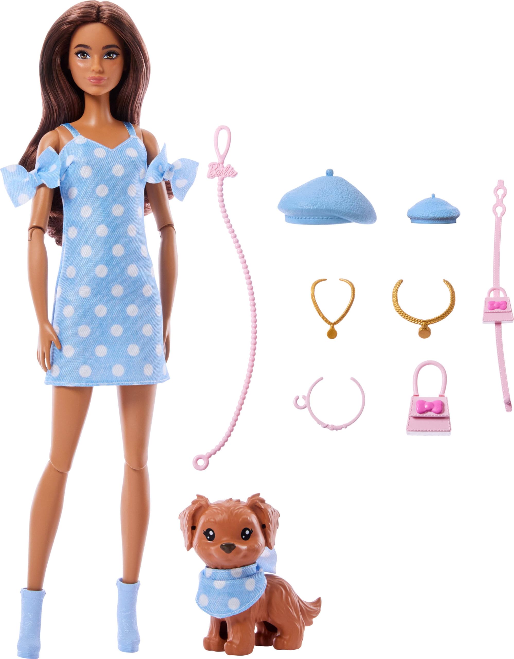 Amazon.com: Barbie Twinning Looks Doll with Pet Dog in Matching