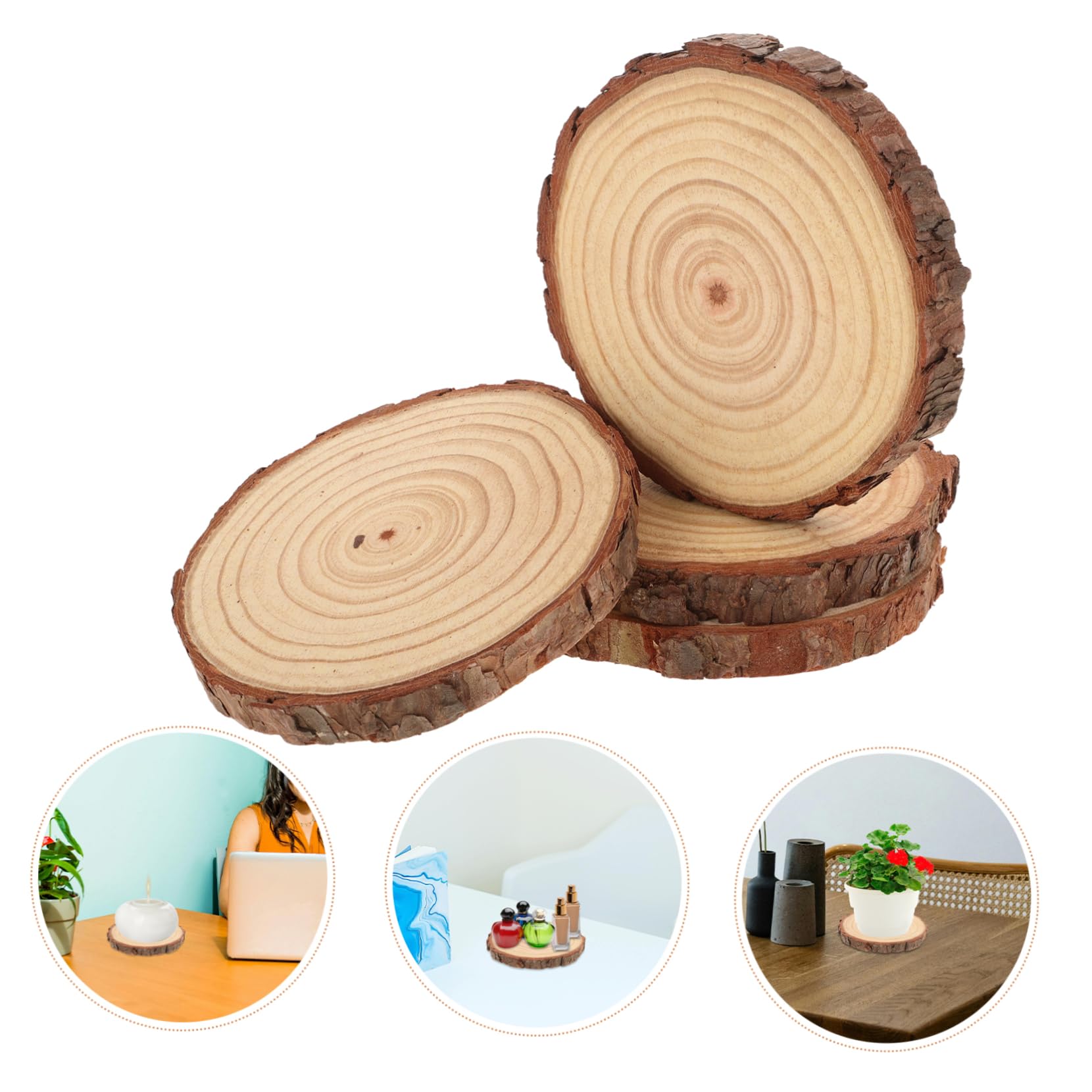 16stücke Unbehandelte Holzscheiben Für -projekte Runde Holzstücke Für Hochzeitsdeko Malen Und Basteln Natürliche Holzoberfläche