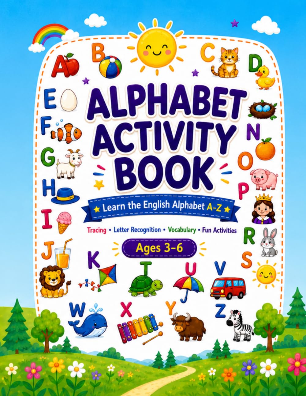Alphabet Activity Book: Learn the English Alphabet A-Z with Tracing, Letter Recognition, Vocabulary, and Fun Activities