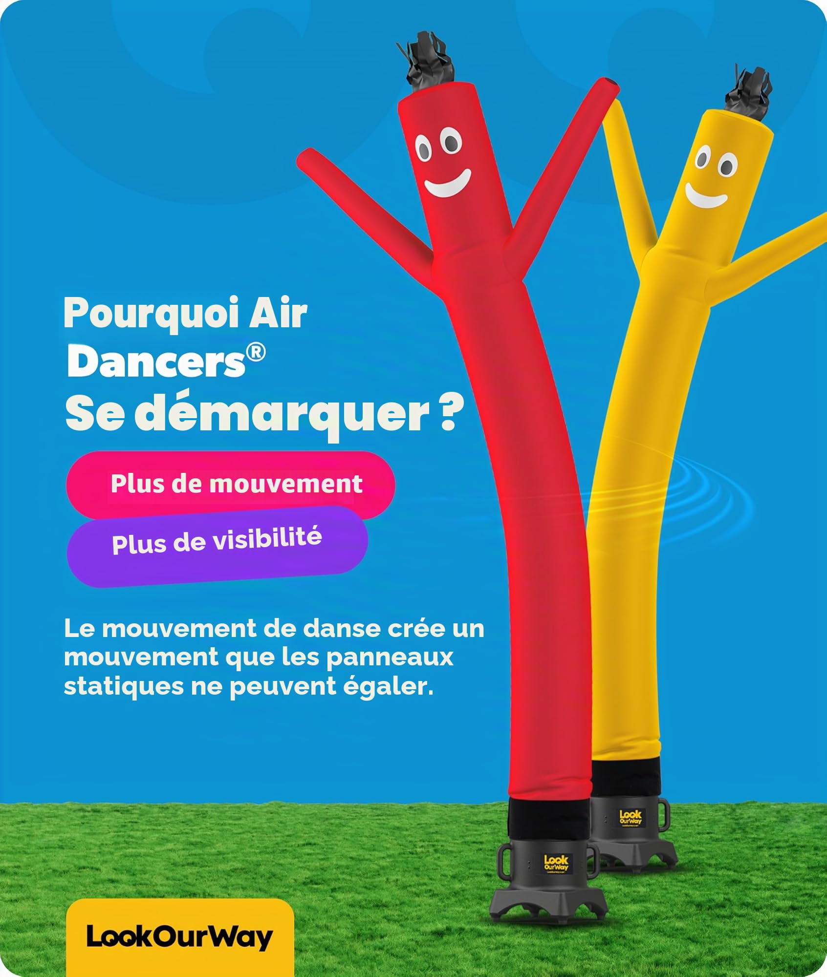 Air Dancer Gonflable 3 M – Tube Publicitaire Farfelu Sans Souffleur – Annonceur De Fêtes Et événements