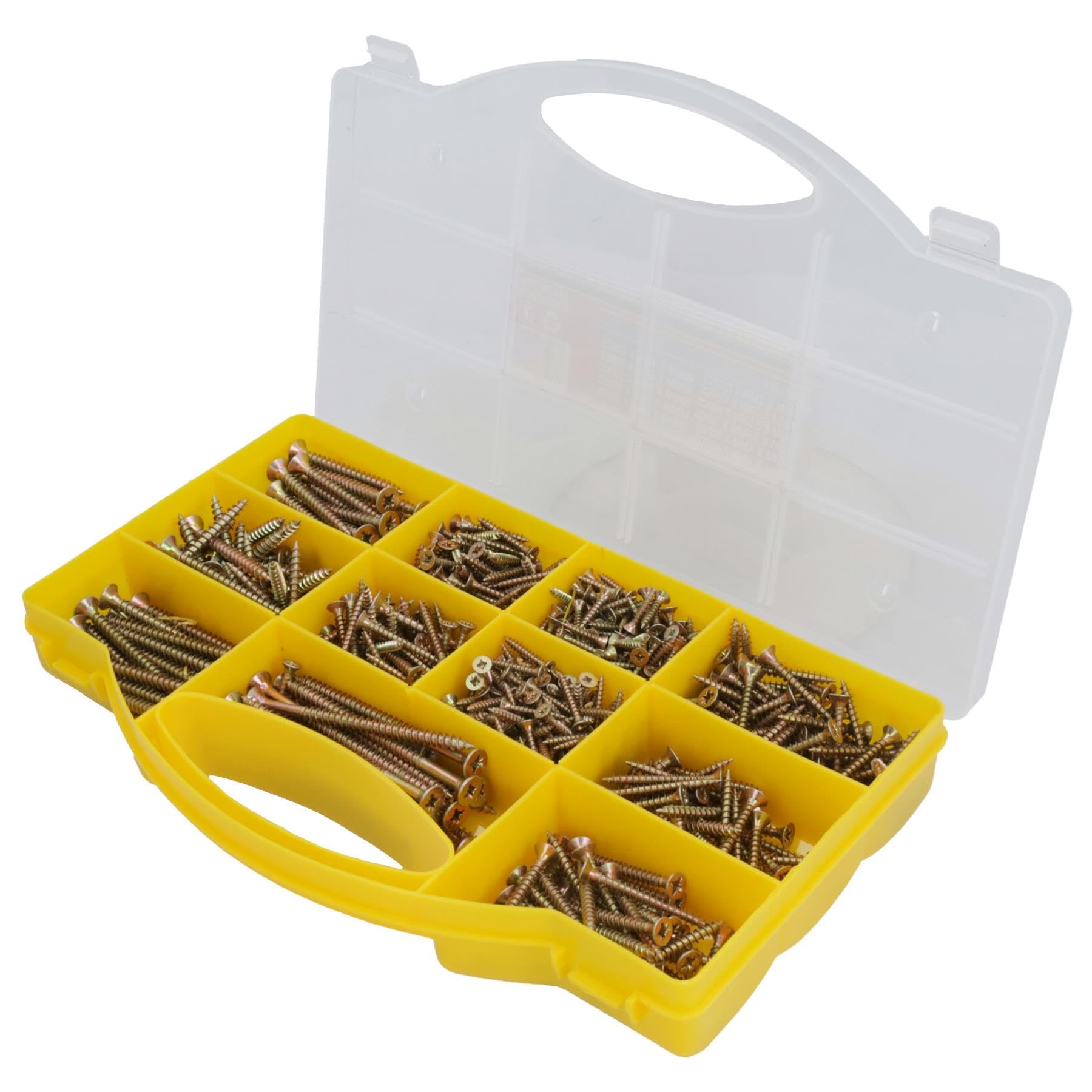 780pc Assorted Pozi Drive Chipboard And Wood Screws Countersunk Bits 3-5mm