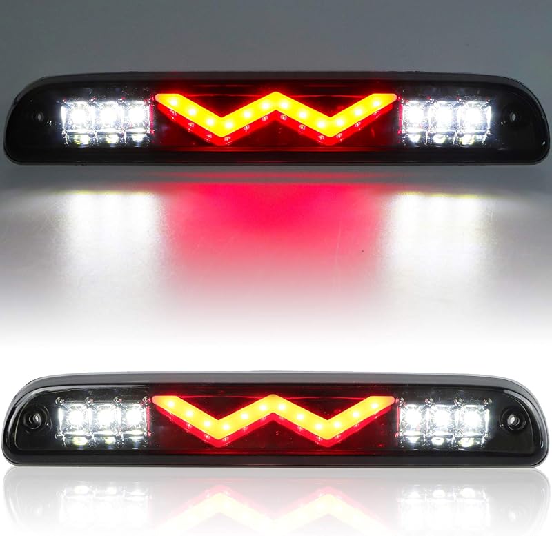 Terceira luz de freio LED Tresound com luz de carga para Ford F250 F350, Ranger, Explorer Sport Trac e Mazda B-Series – Carcaça cromada