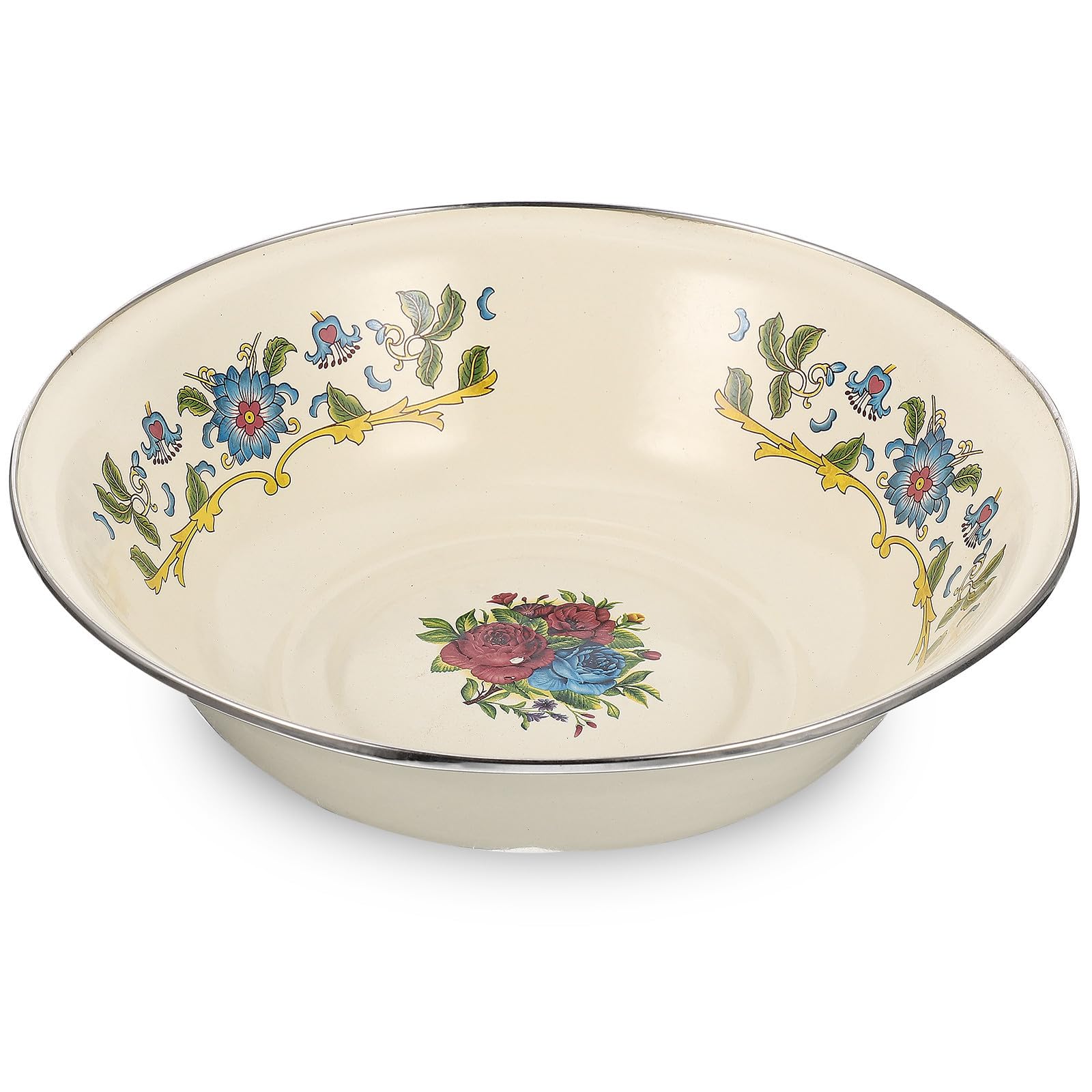 Bol en émail vintage pour soupes de famille et salades champêtres