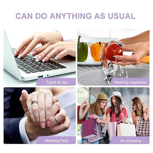 Miniatura 7 de EchiQ Shine Jujube - Uñas de gel suave a presión, color rojo cerezas de color sólido, uñas cuadradas de longitud media, brillante, fácil de hacer tú