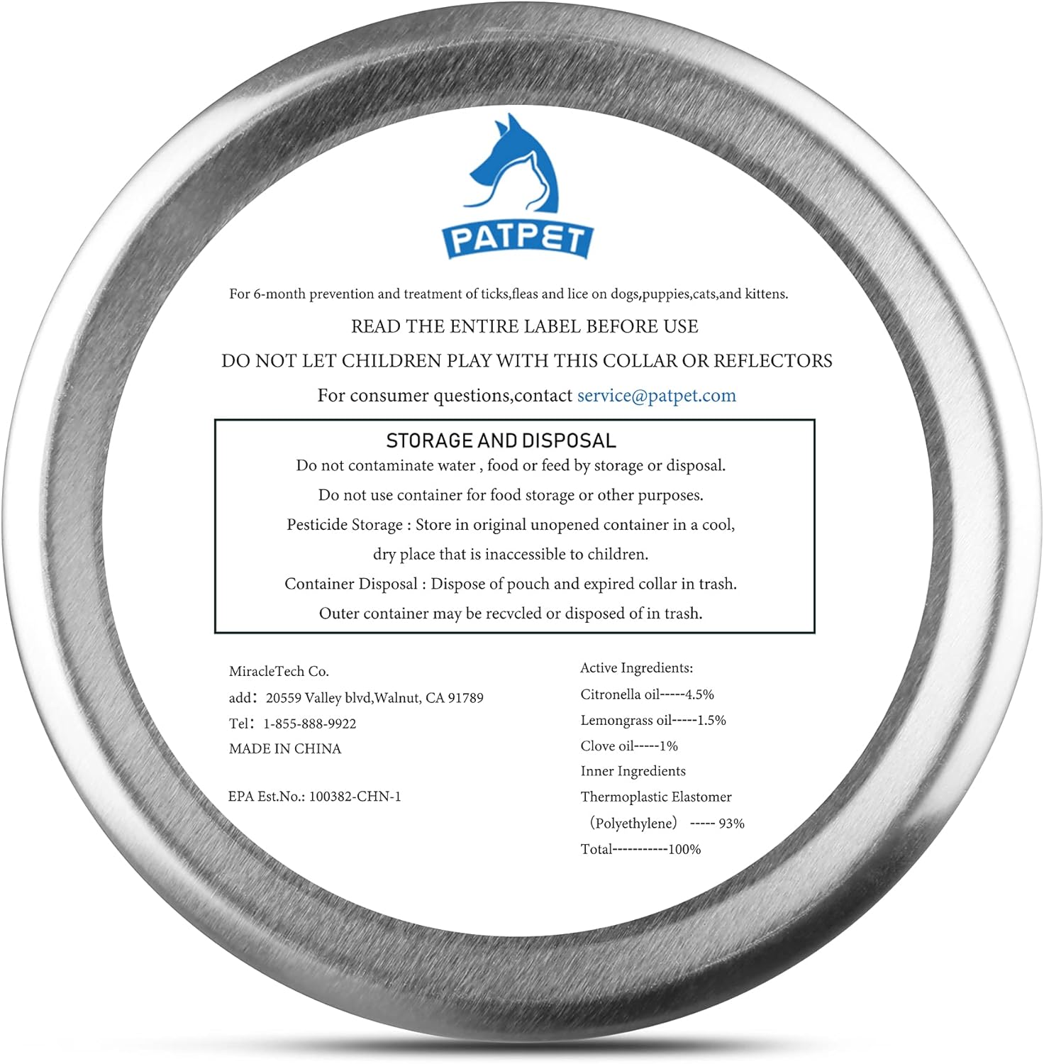 PATPET Flea and Tick Collar for Dogs & Cats - Natural and Hypoallergenic Provide 6 Month Protection for Small Medium Large Dogs & Cats - 2 Packs : Pet Supplies