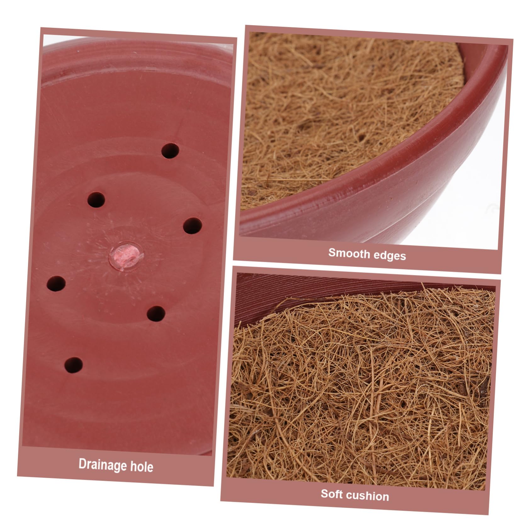 Sosoport Bassin de Ponte Lot de 3 Sets de Nid Plastique pour Cage | Fibres Palmier, Pose Simple, Maintien Sec, Format Empilable, Nidification Oiseaux, Rangement Facile