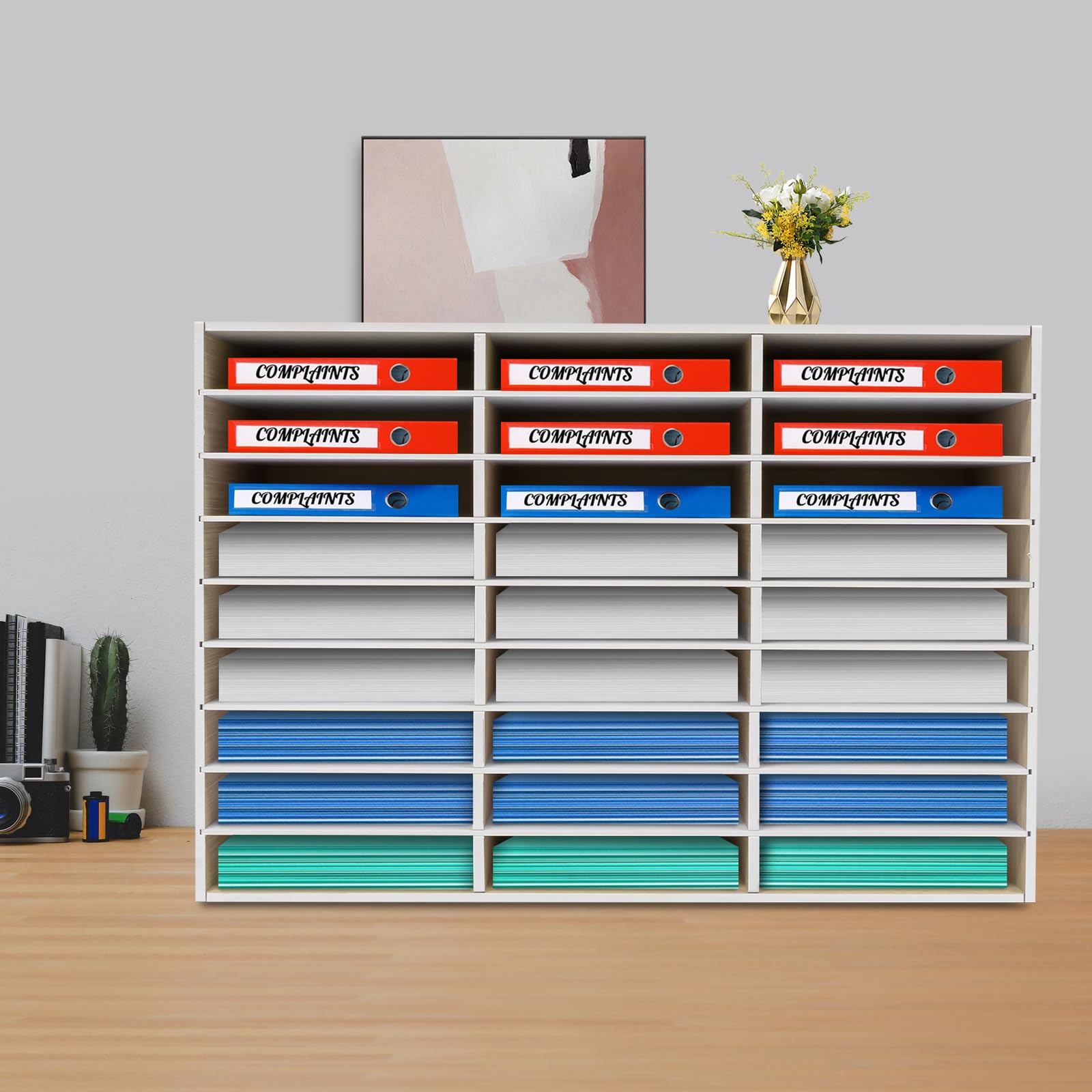 Organizer da scrivania in PVC, formato A4, 27 scomparti, 80 x 30,5 x 55,1 cm