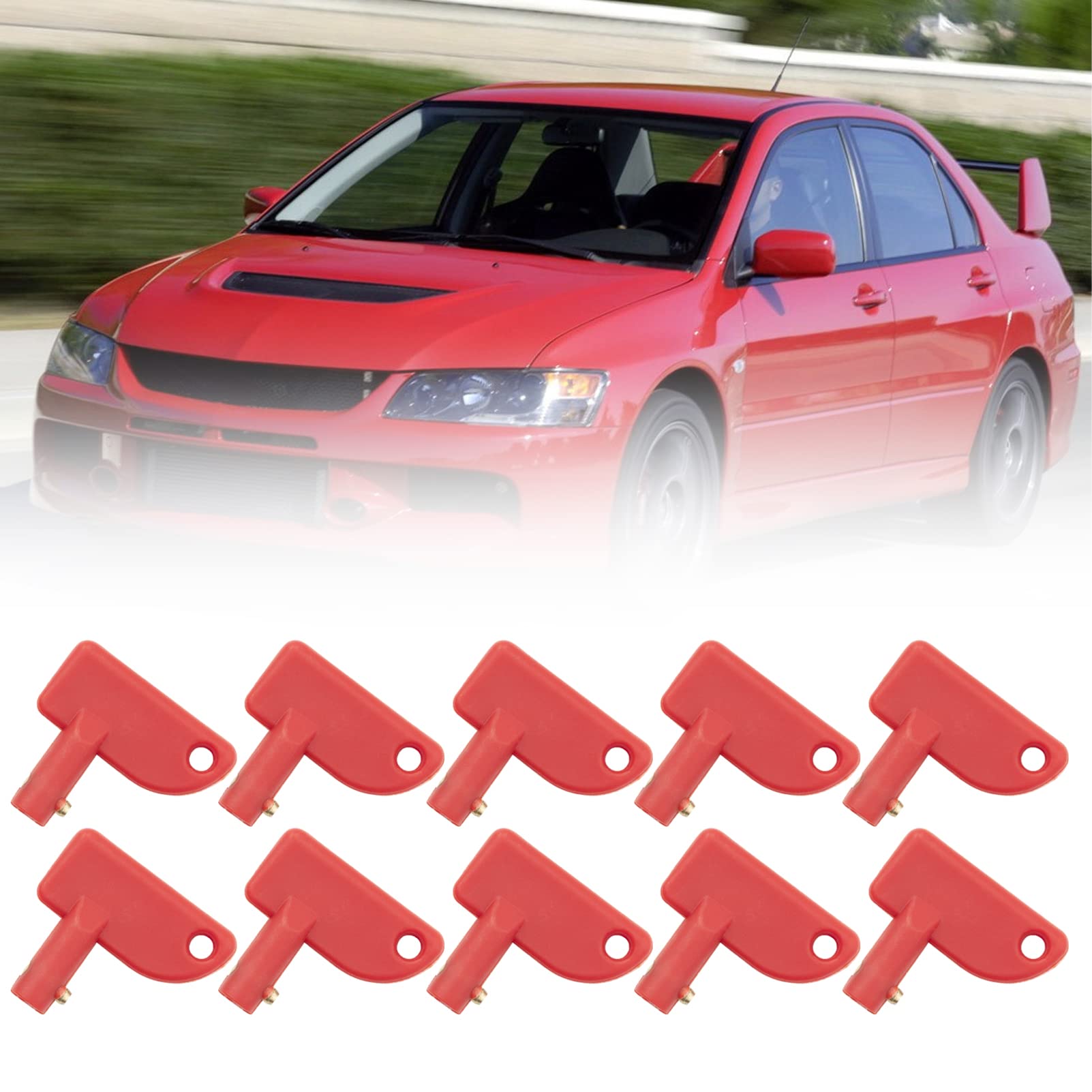 10 chiavi di ricambio per interruttore isolatore batteria Cut Off Power Kill Key per barche 100A 12v Auto Yacht Caravan modificato Interruttore batteria chiavi universali