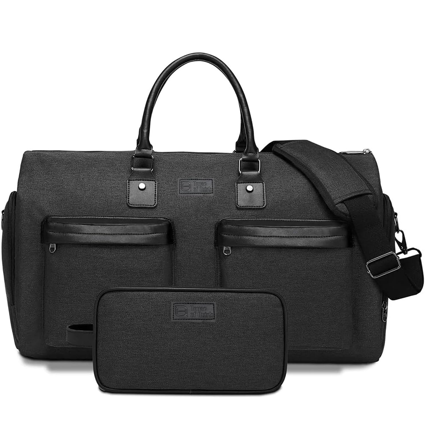 House of Quirk Convertible Garment Duffel Bag with Toiletry Bag – 2-in-1 Carry-on Hanging Suit Travel Bag for Men and Women (Black) House of Quirk Convertible Garment Duffel Bag with Toiletry Bag – 2-in-1 Carry-on Hanging Suit Travel Bag for Men and Women (Black)