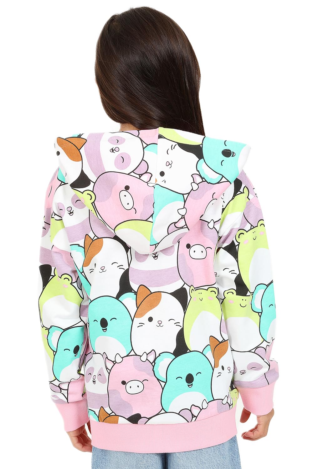 Squishmallows Felpa con cappuccio in cotone con zip per ragazze