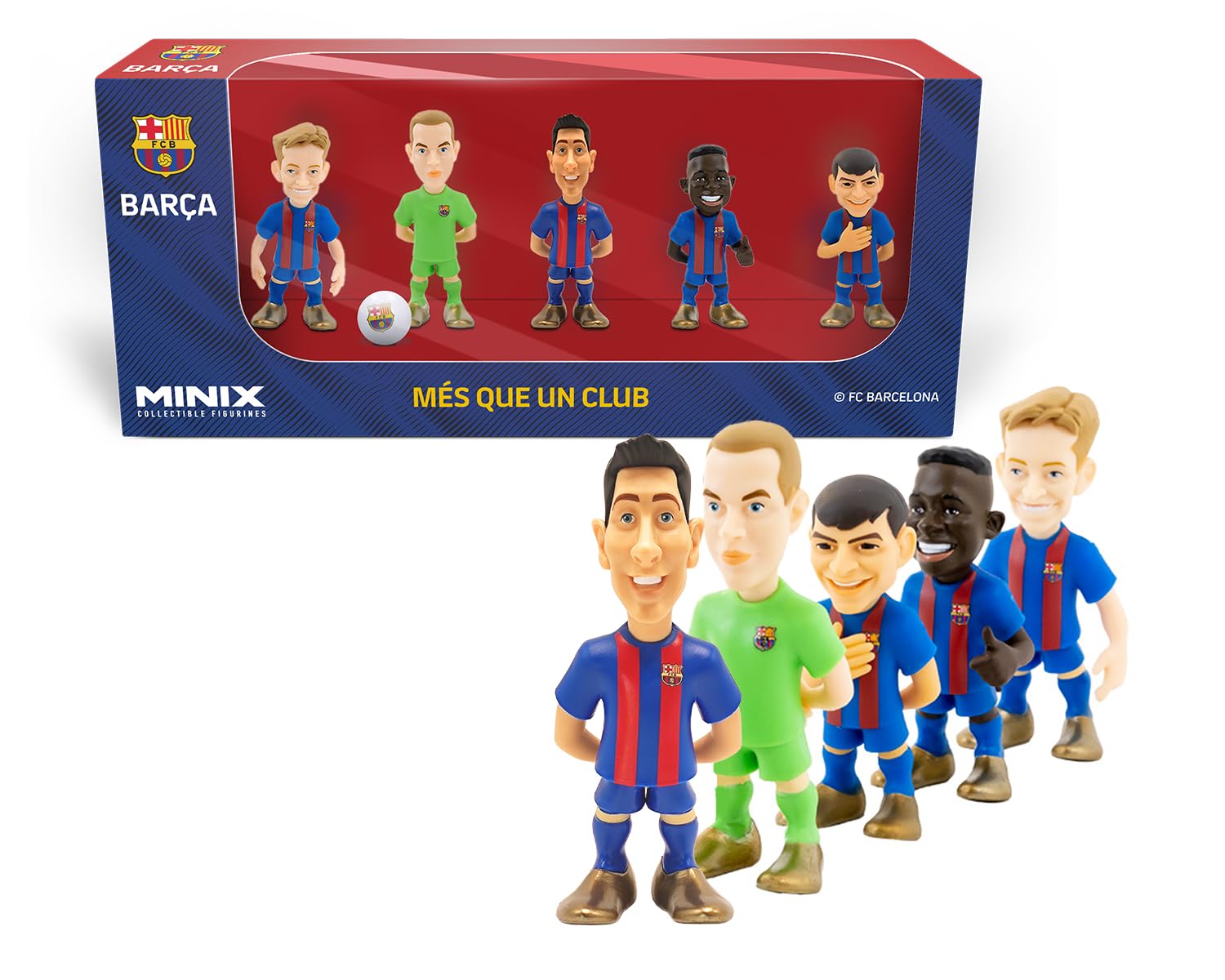 Minix - FC Barcelona - Pack of 5 - Collectible Figure 7 cm