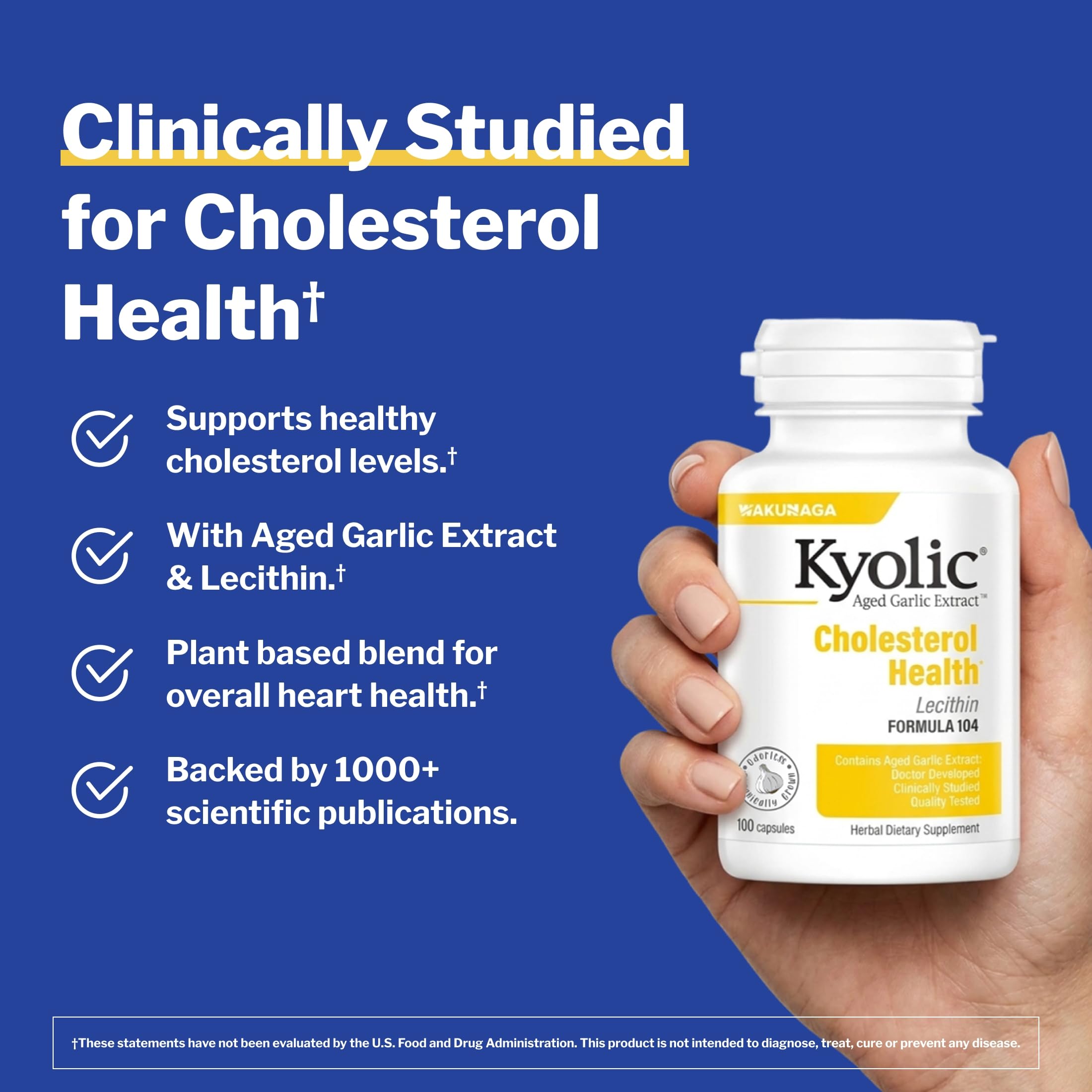 Kyolic Aged Garlic Extract Cholesterol Health* Formula 104, 100 Capsules — Amazon image 2