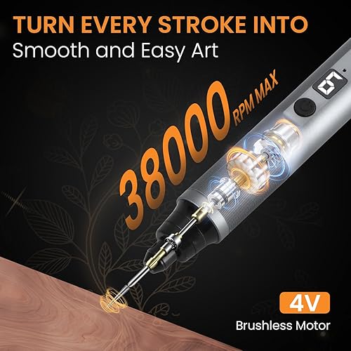 Miniatura 2 de Bolígrafo de grabado inalámbrico recargable gris