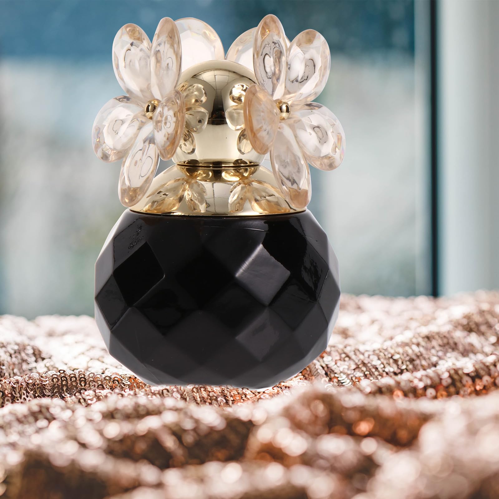 Perfume Natural para Mujer y Niña 55ml, Fragancia Ligera | 1 Botella, Vidrio Negro, Ingredientes Naturales, Formato Portátil, Aroma Floral Delicado