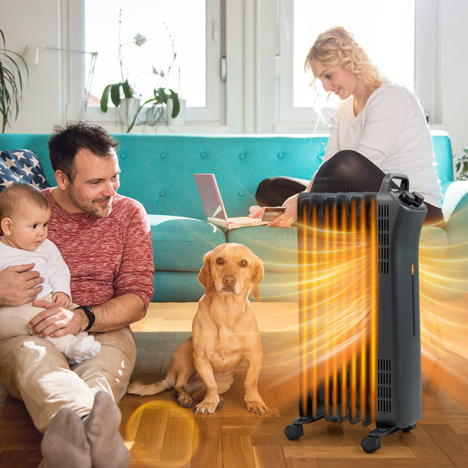 Amazon.com: Tangkula 1500W Oil Filled Radiator Heater, Electric Space Heater  with 3 Heating Modes, Adjustable Thermostat, Tip Over u0026 Overheat  Protection, Portable Oil Heater for Indoor Use (Black) : Home u0026 Kitchen