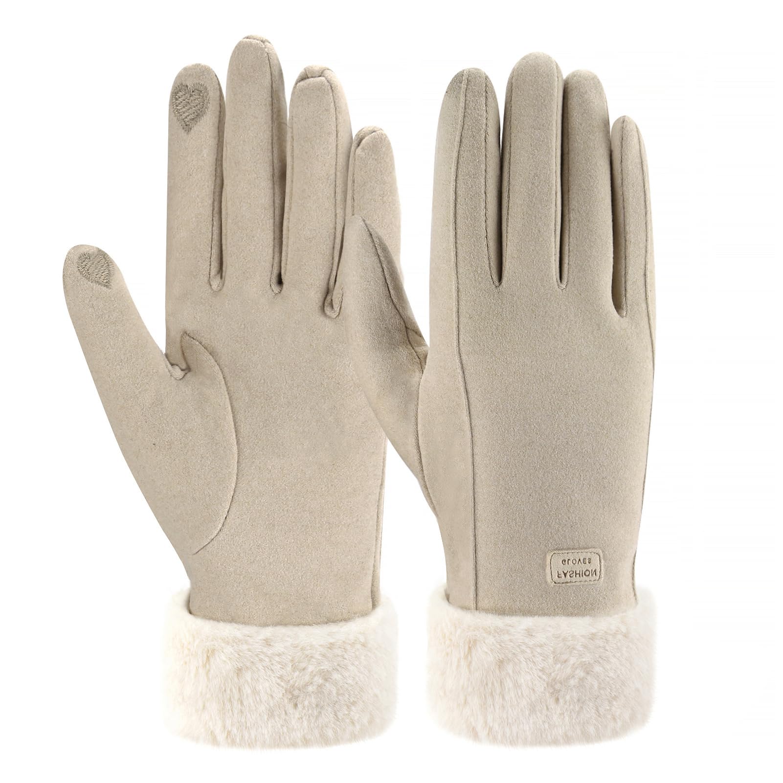 Winter Handschoenen voor Vrouwen Mannen Dames Thermische Touch Screen Handschoen met Fleece Voering Zachte Warme Knit Handschoen voor Running Ski (Marine, L