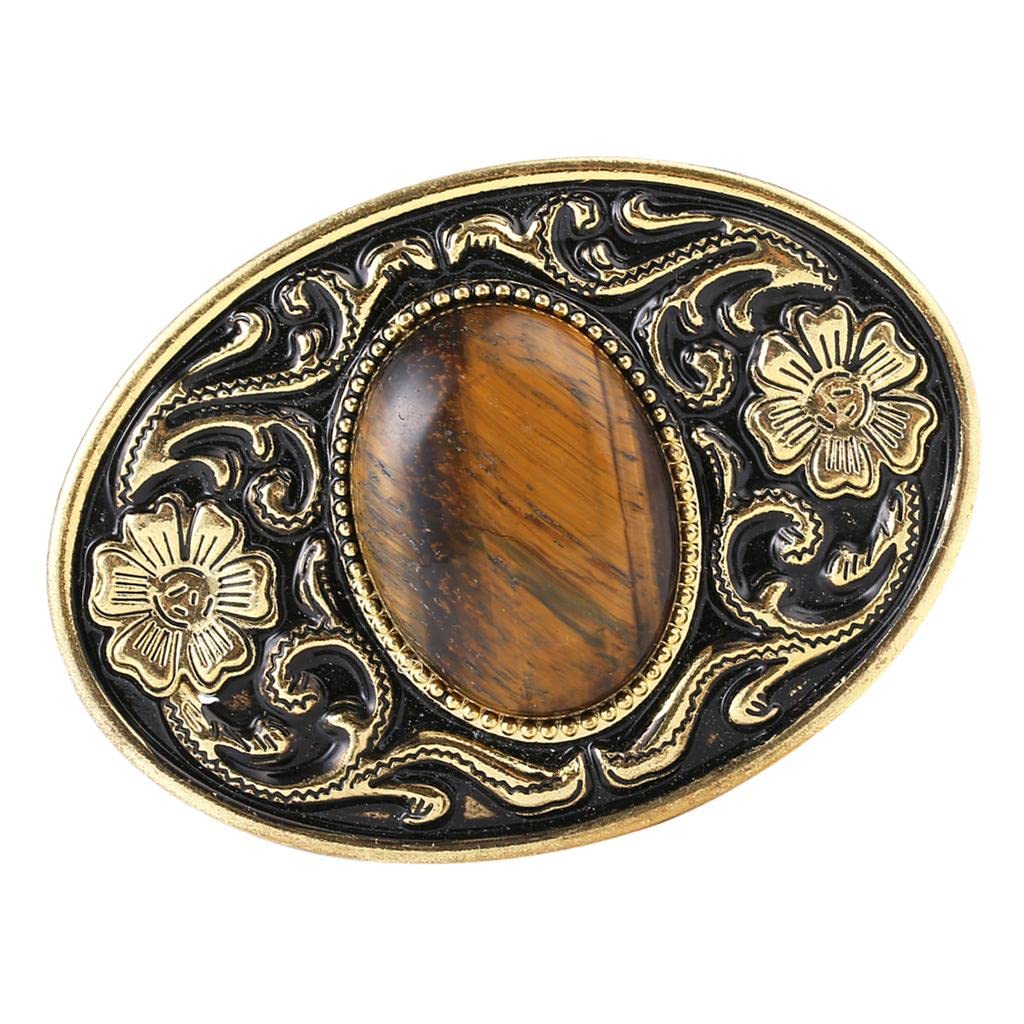 WOVEBIUS American Western Cowboy Replacement Belt Buckle for Men 9x7cm Antique Golden