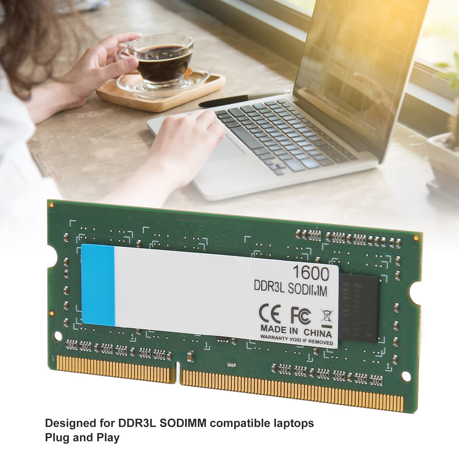 Cryfokt 1600 MHz DDR3L RAM Szybki moduł Pamięci o Szerokości 64 Bitów do Laptopa Poprawiający wydajność Systemu (8GB)