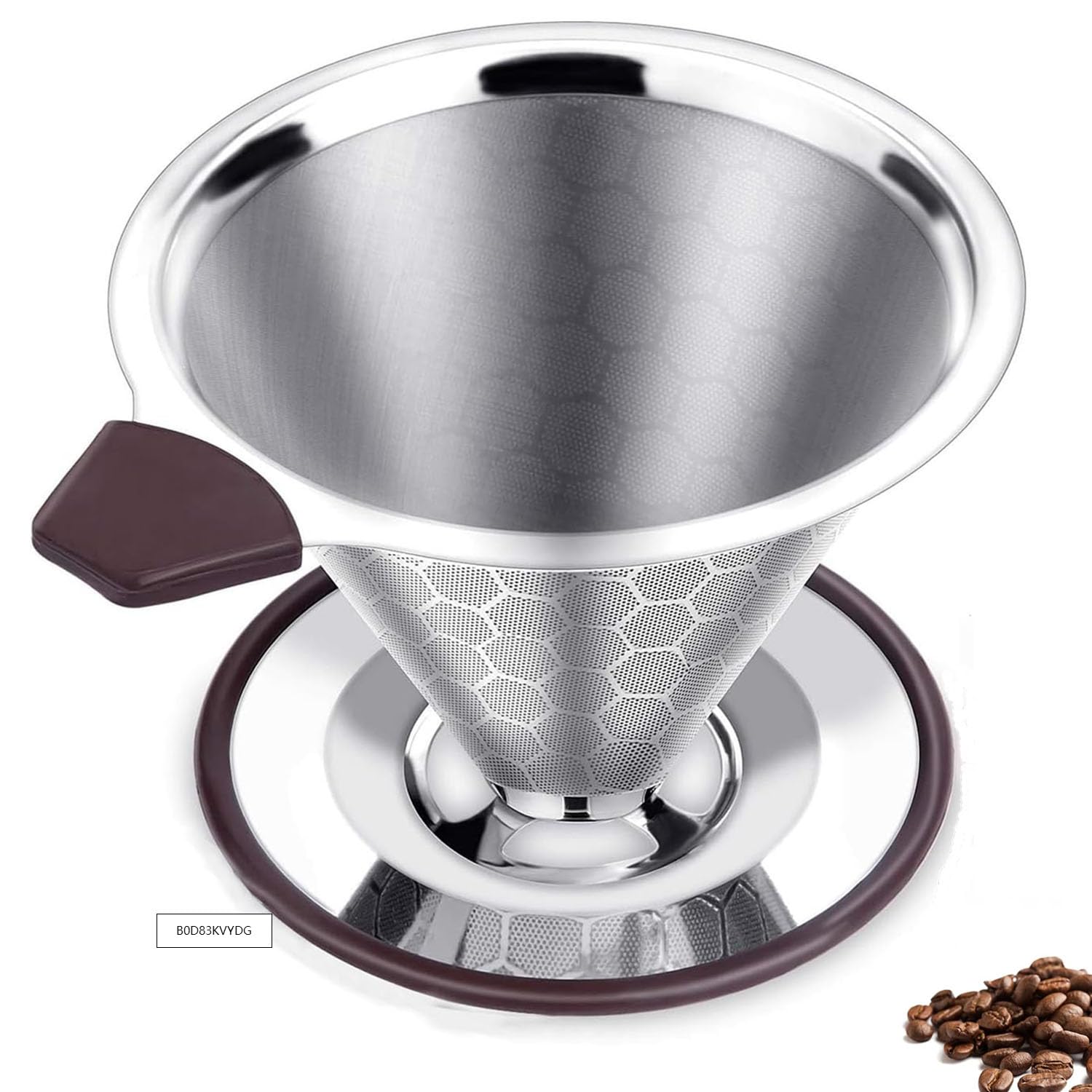 Filtro per Caffè Riutilizzabile, Filtro Permanente per Caffè, Filtro per Caffè Senza Carta, Filtro Da Caffè Permanente in Acciaio Inox, Tazza Filtro Caffè Supporto Senza Carta per 1 a 4 Tazze