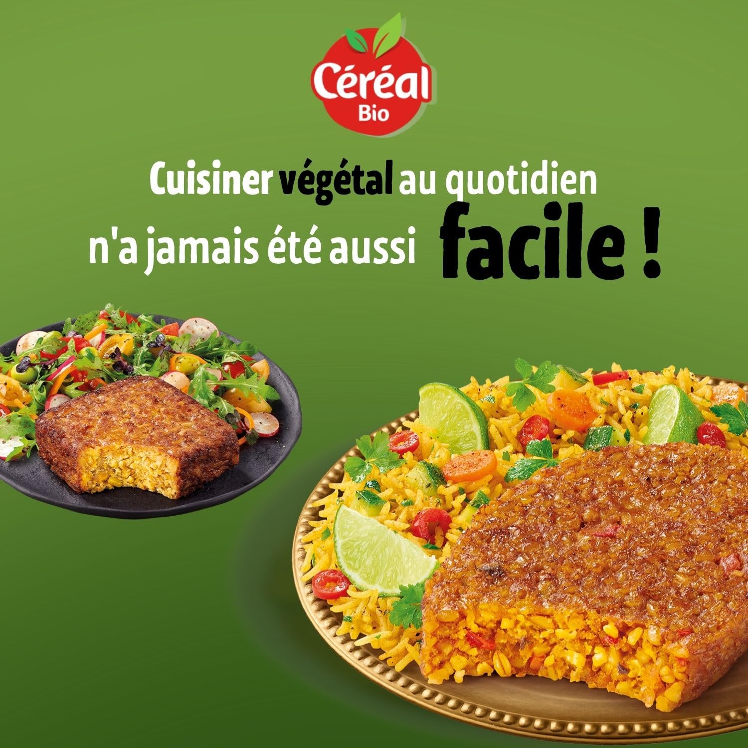 CÉRÉAL BIO – Croq'Soja Curry & Pavot – Plat Végan Bio – Repas Simple et Rapide à Réchauffer – Nutriscore A – 200 g