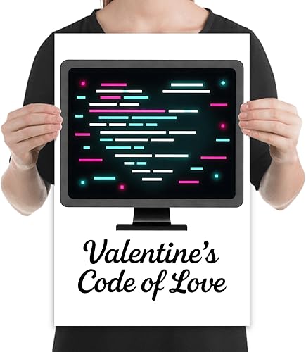 Miniatura 2 de Póster artístico de neón en forma de corazón, acabado de papel brillante, decoración de pared de romance geek para el día de San Valentín