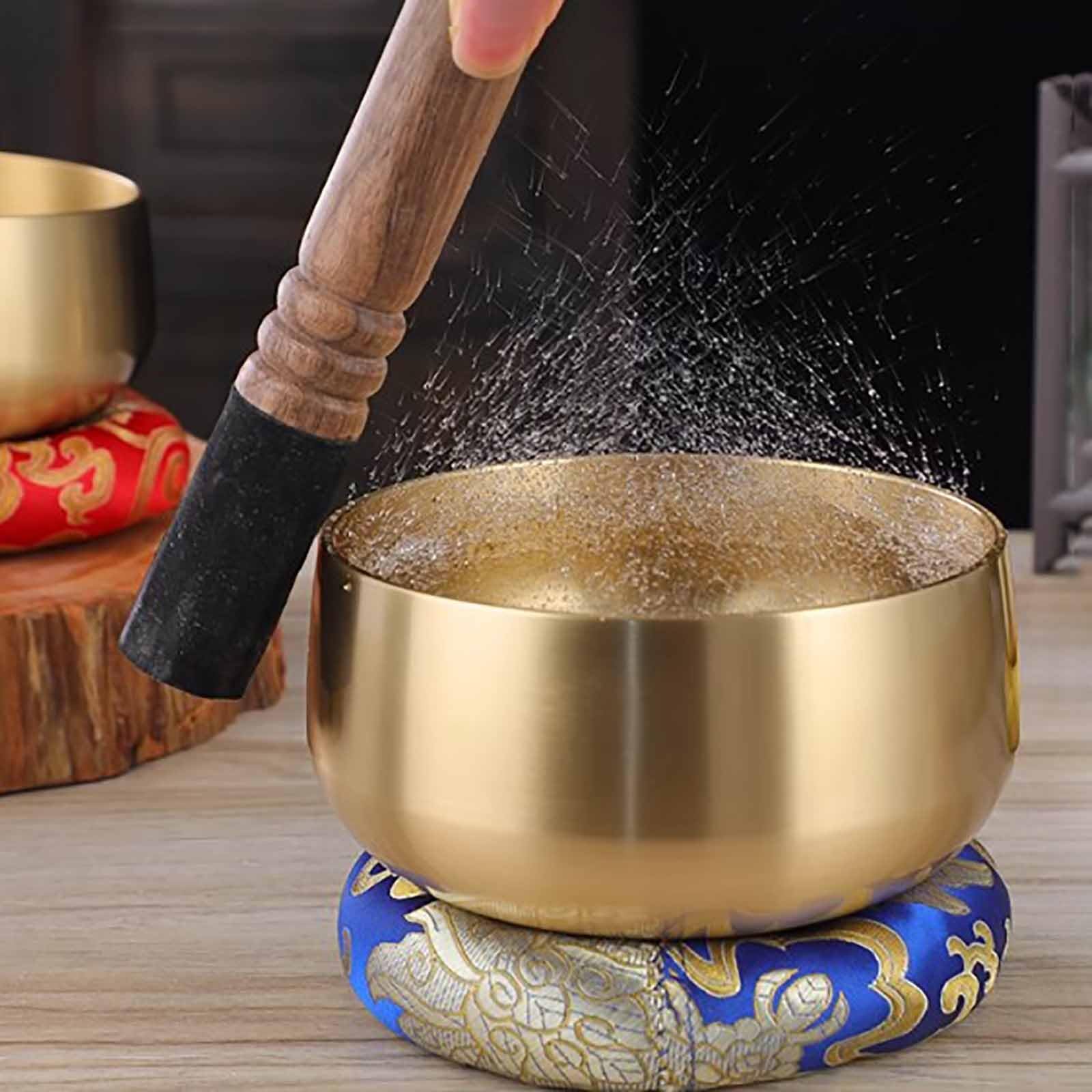 Ensemble de bols chantants tibétains pour la méditation, bol sonore de guérison des chakras avec bâton taraud, décoration spirituelle pour la méditation et le yoga