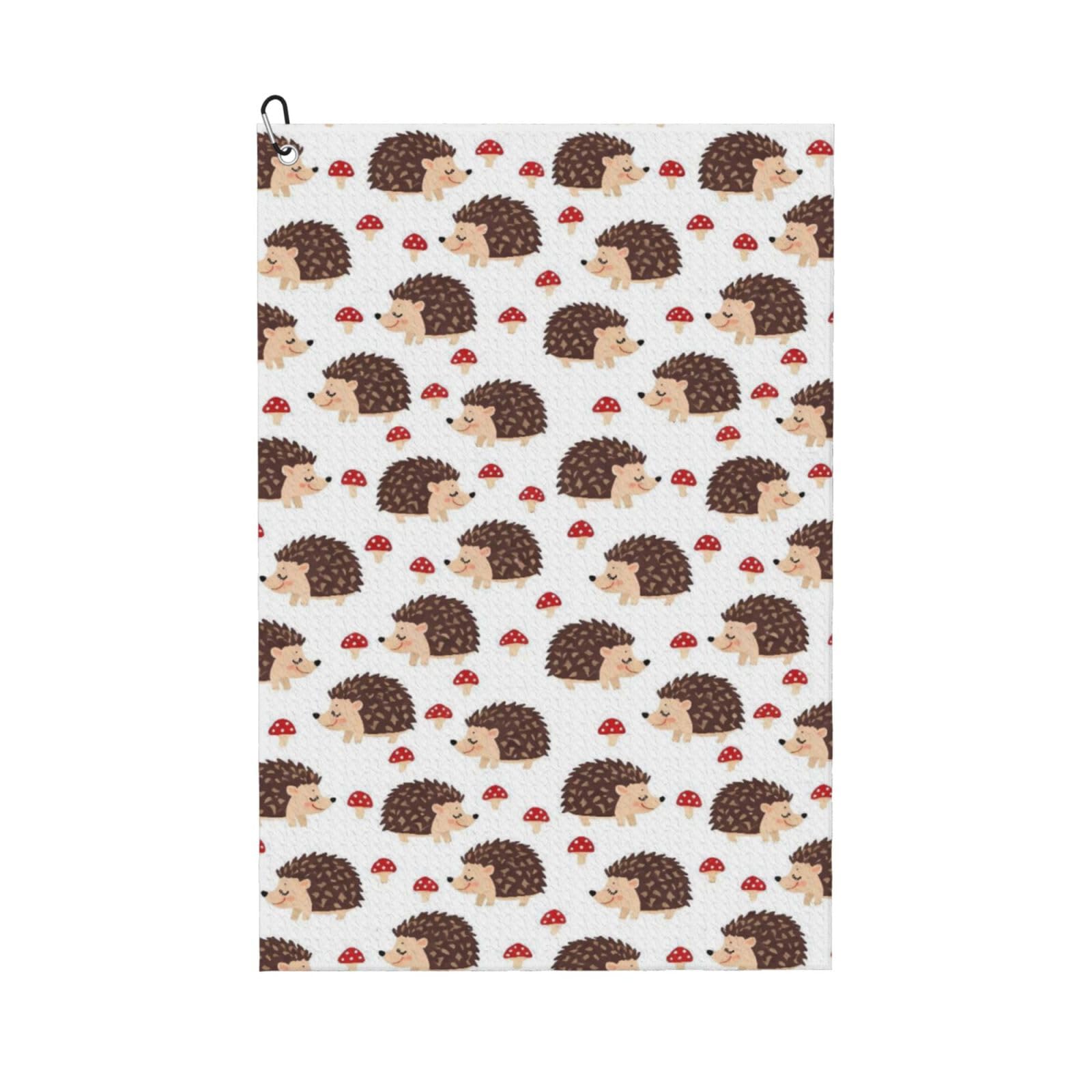 BSDFGSDD Autumn Hedgehogs Leaves Mushrooms Golf Towel 24 x 16 inches